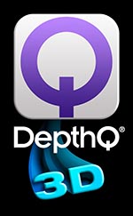 DepthQ3D Logo Vertical - RGB Hi-Res PNG for Dark Backgrounds
